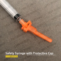 Disposable Medical Safety Syringe with Protective Cap